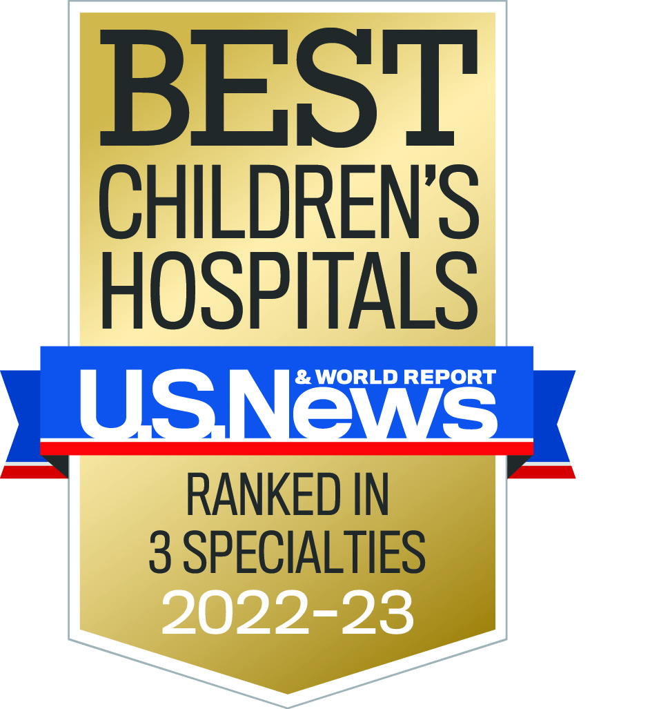 美国新闻与世界报告最佳儿童医院徽章